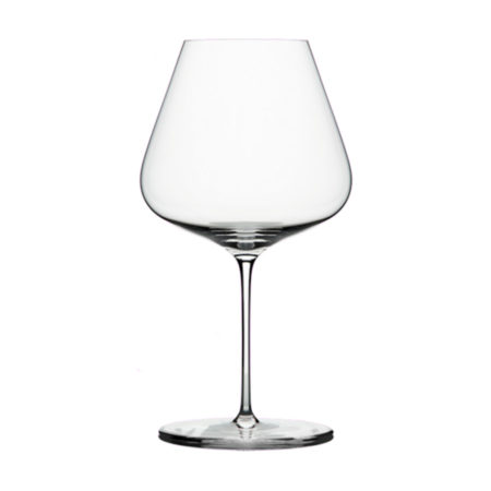 A burgundy wine glass